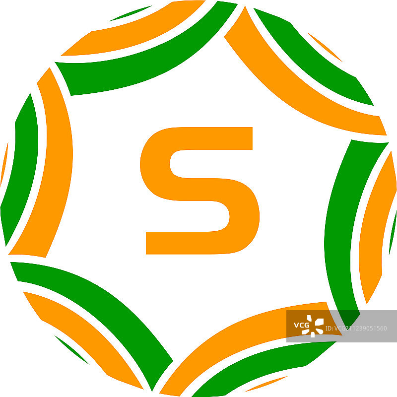 无限彩带首字母S图片素材