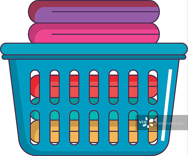 一堆折叠衣服的洗衣篮图片素材