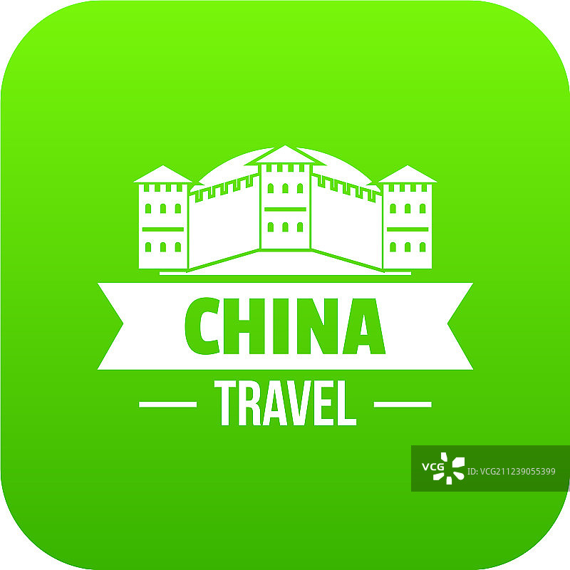 绿色中国建筑图标图片素材
