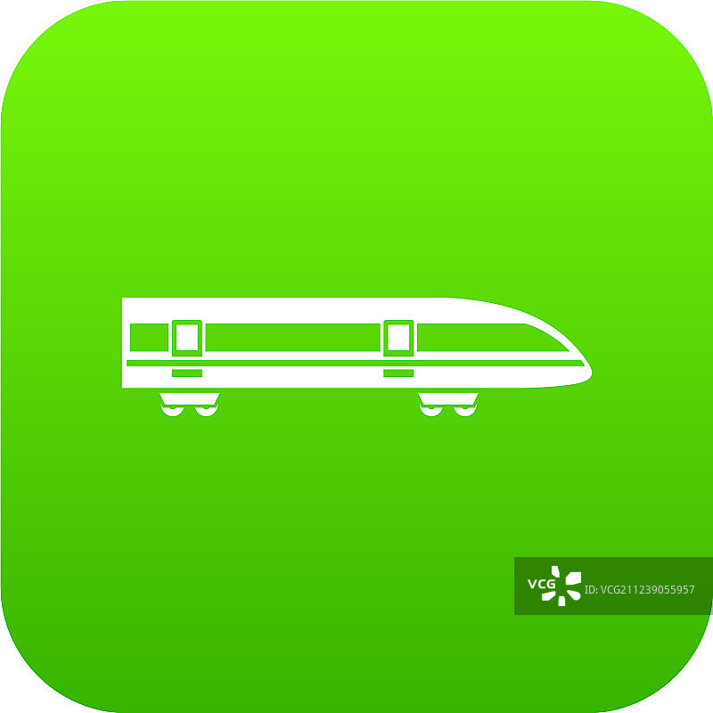 现代高速列车绿色数码图标图片素材