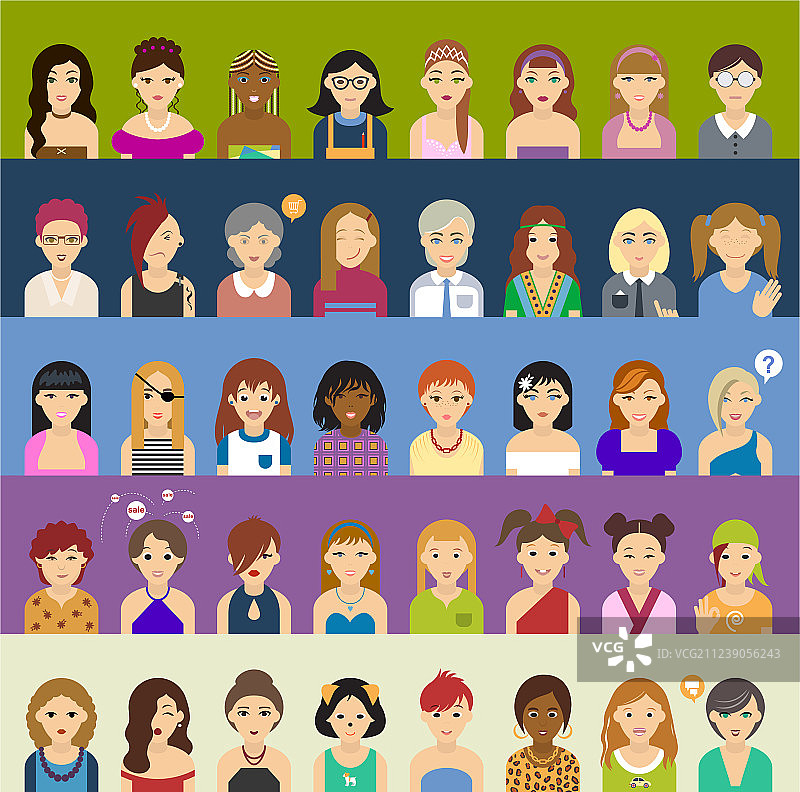 女性头像合集图片素材