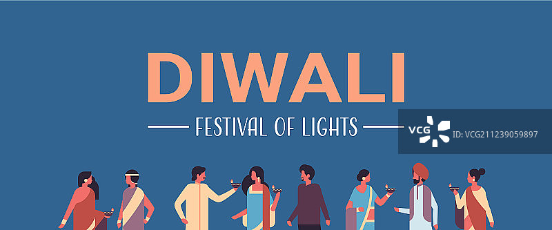 排灯节快乐，印度民族合影图片素材