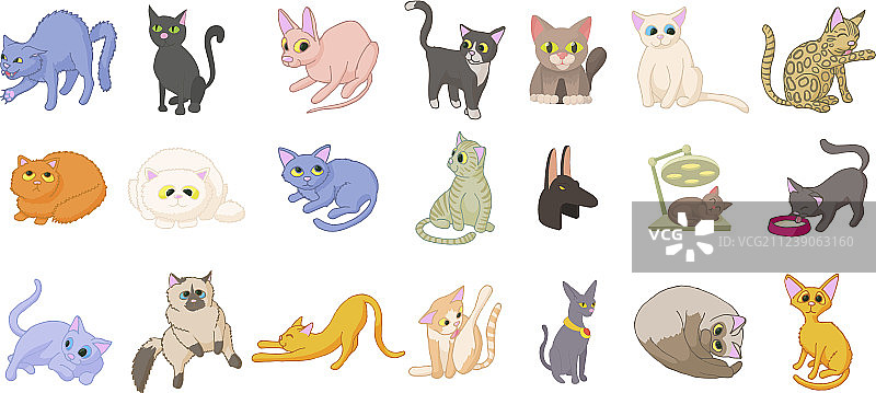 猫咪图标卡通风格图片素材