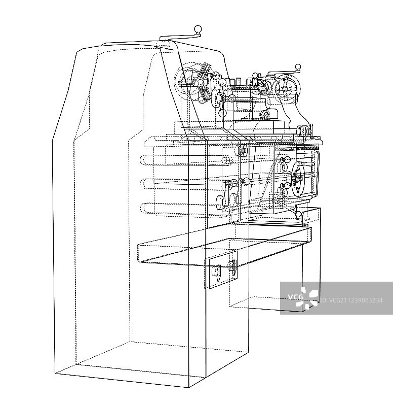 3D车床概念渲染图片素材