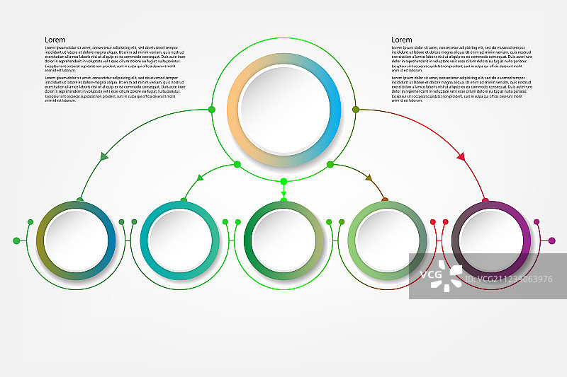 箭头圆形设计信息图表模板图片素材