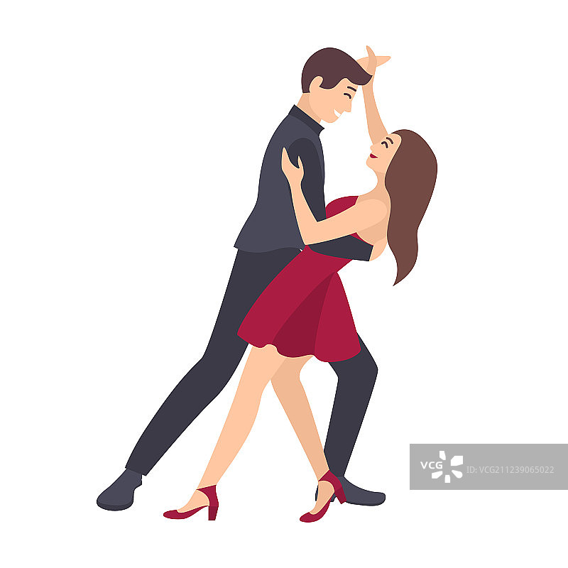 身着优雅服饰的年轻男女图片素材