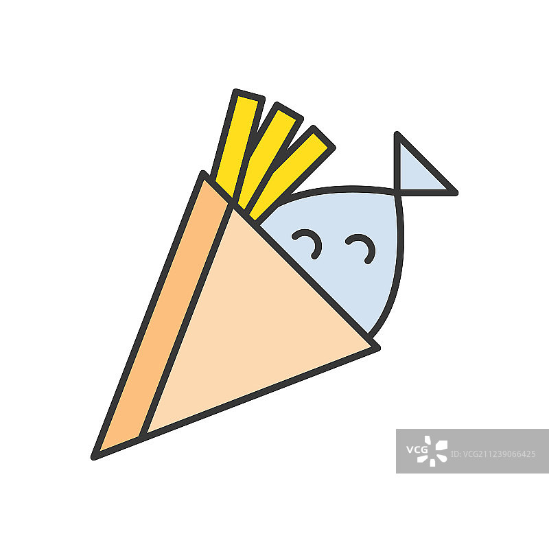 炸鱼薯条填充风格美食图片素材