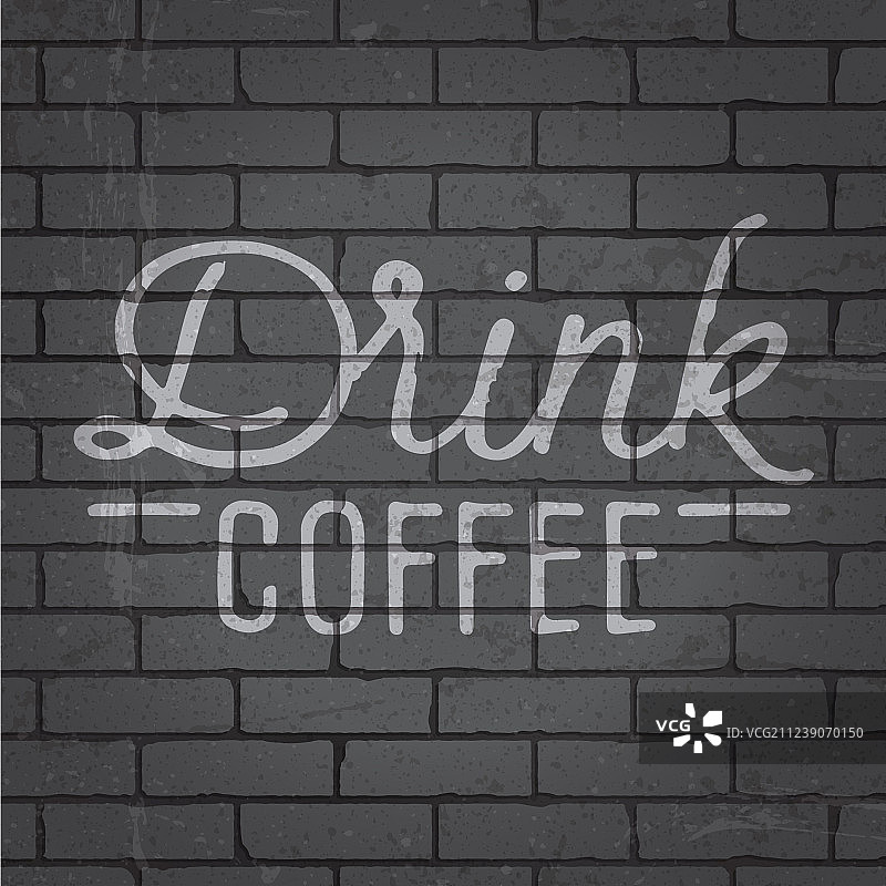 砖墙上的手绘字体标语图片素材