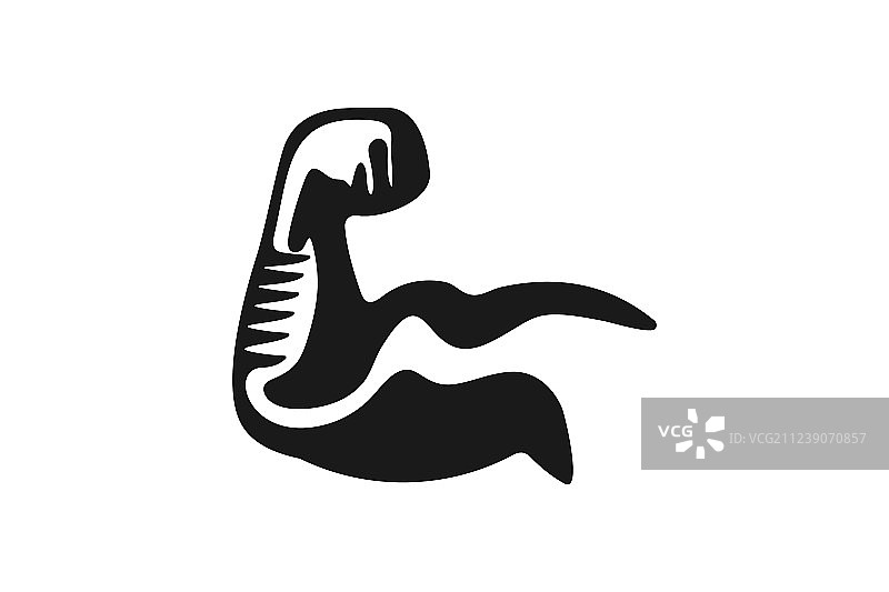 肱二头肌力量健身标志设计图片素材