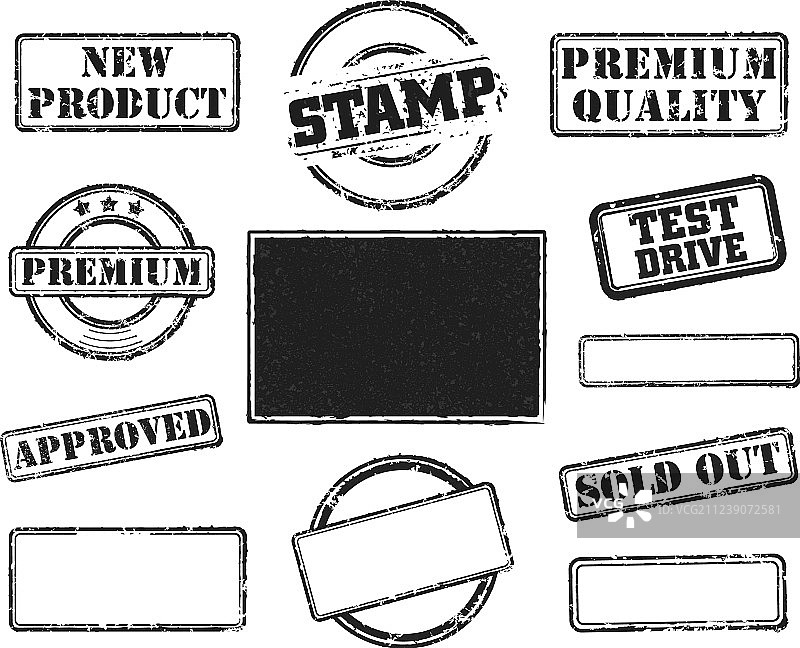 橡胶印章套装图片素材