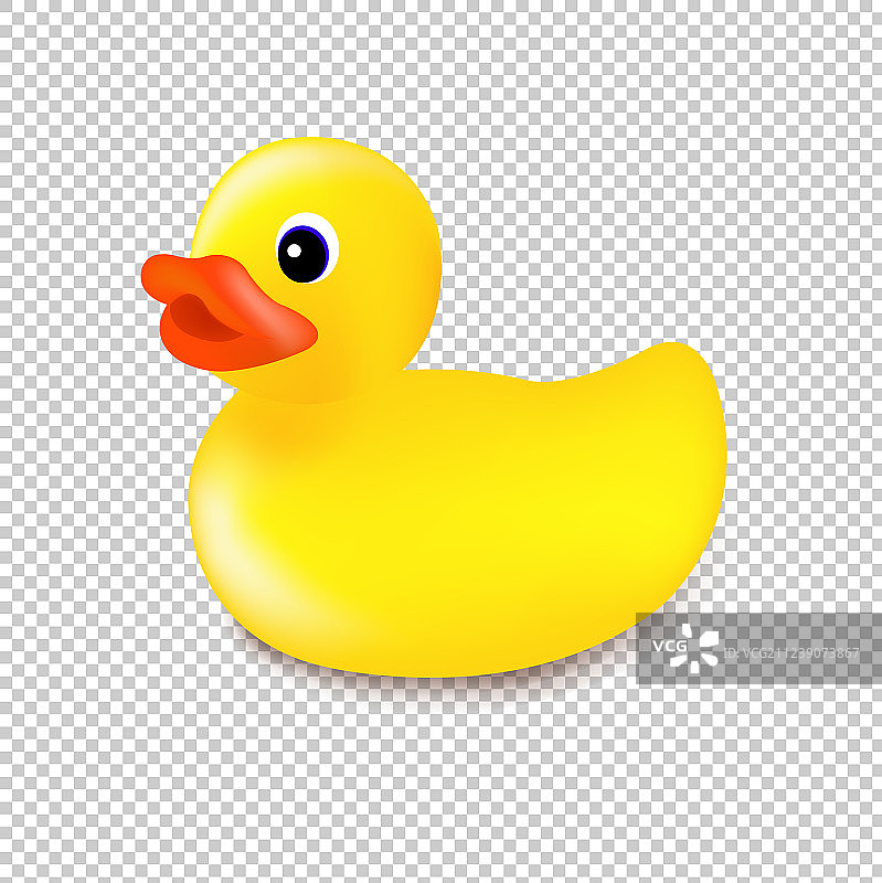 透明背景上的橡胶鸭图片素材