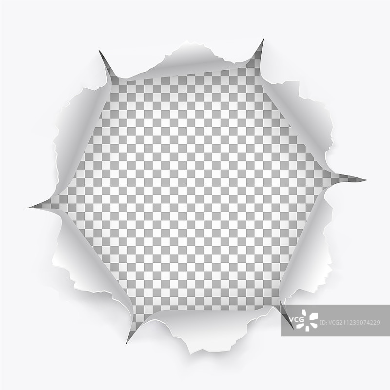 带阴影的纸张破洞和撕裂边缘图片素材