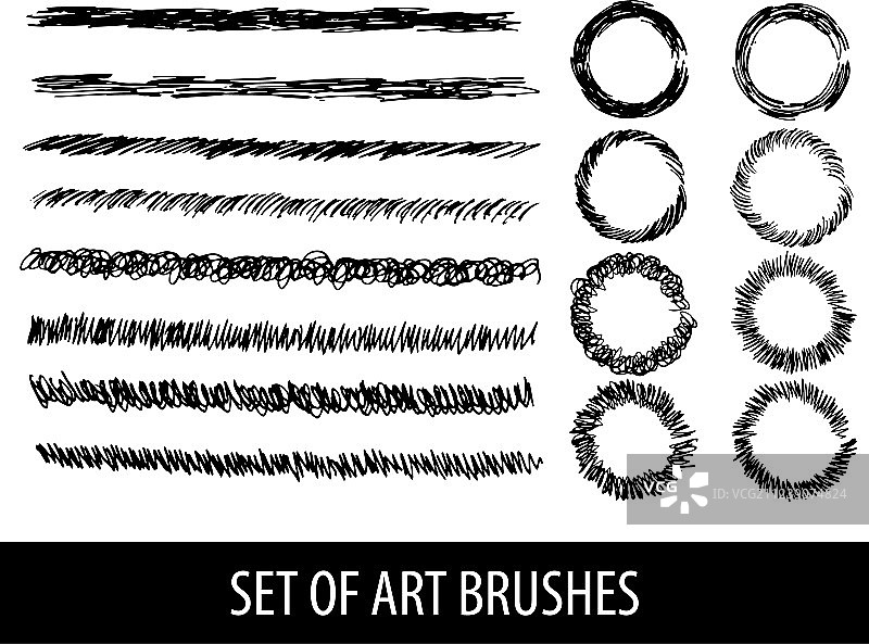 八款绘画笔刷合集图片素材