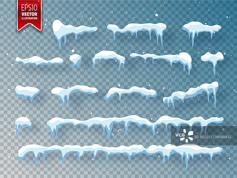 有阴影降雪和雪花的冰盖图片素材