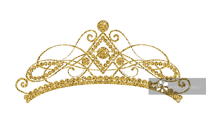 白色背景上闪闪发光的金色头饰图片素材