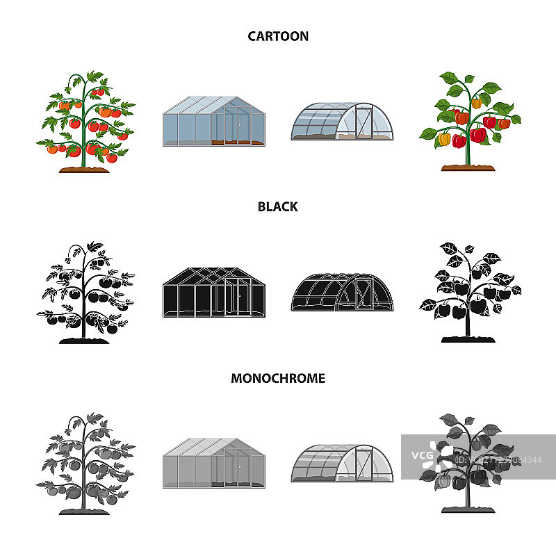 温室与植物图标合集图片素材