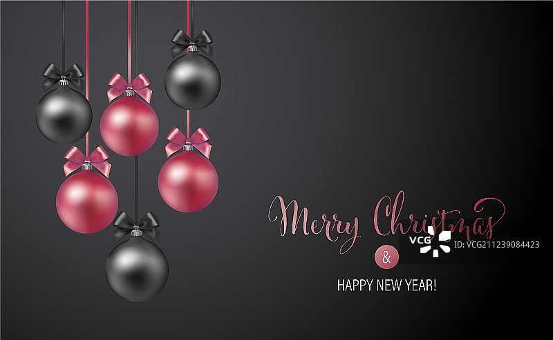 圣诞节背景与玫瑰和黑色夜晚图片素材