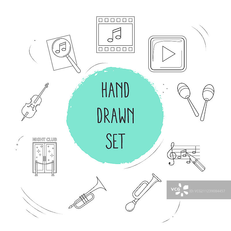 带搜索功能的音频图标线性样式符号图片素材