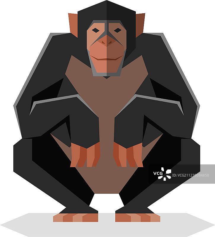 扁平风几何黑猩猩图片素材