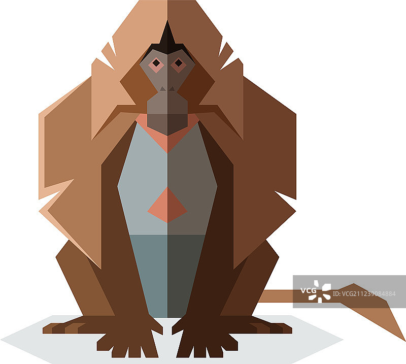 扁平风几何鬼狒图片素材