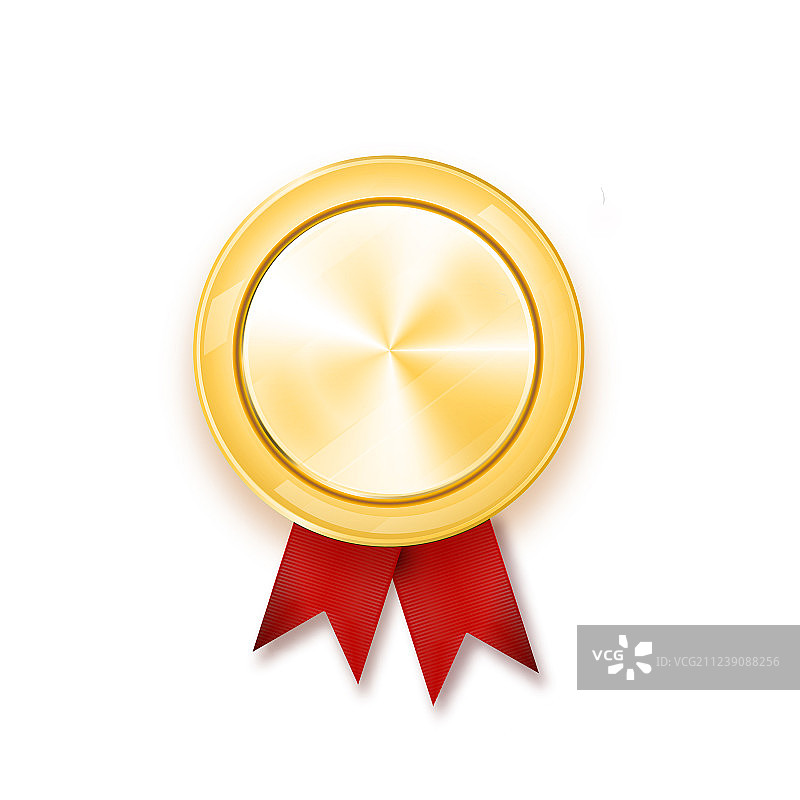 金属红色缎带金色奖牌获奖者图片素材