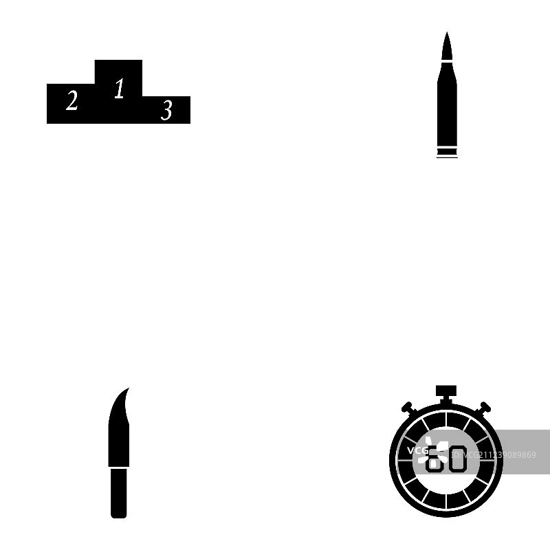 泥塑射击图标集图片素材