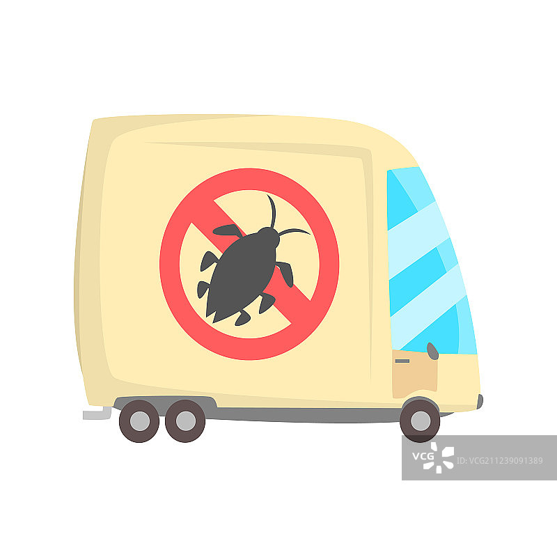 害虫防治服务车卡通图片素材