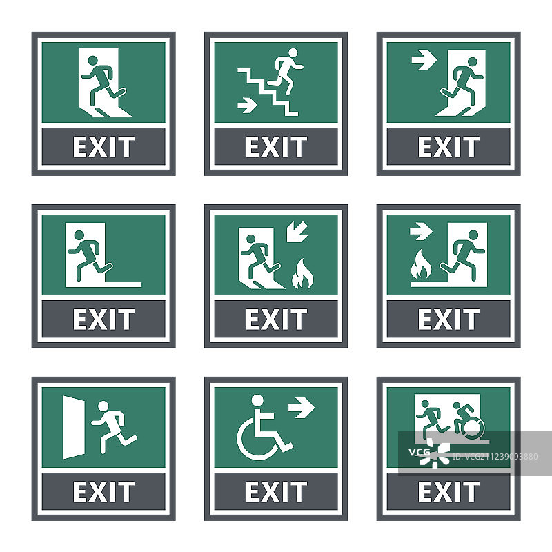 紧急出口指示牌图片素材