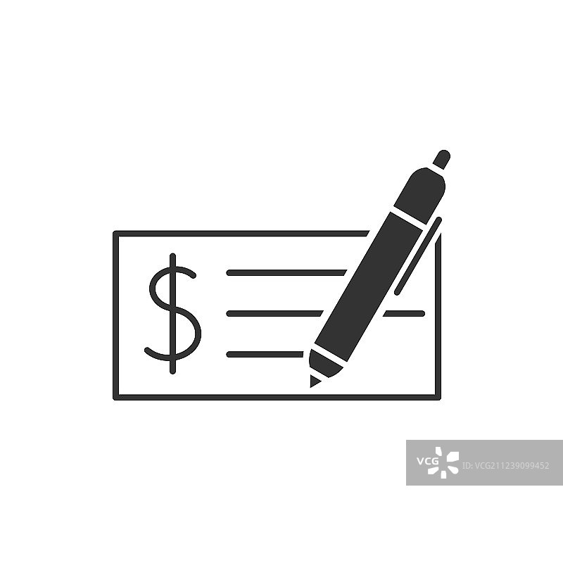 银行支票黑色图标图片素材