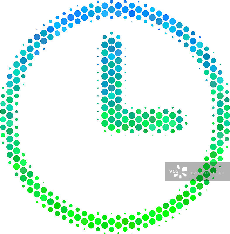 蓝绿色调时钟图标图片素材