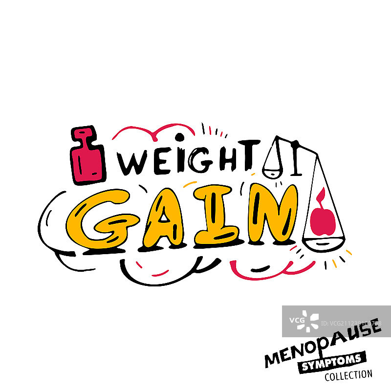 更年期症状涂鸦图片素材