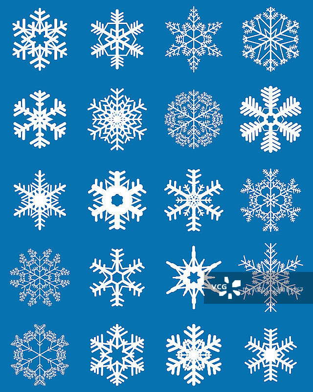 不同的白色雪花图片素材