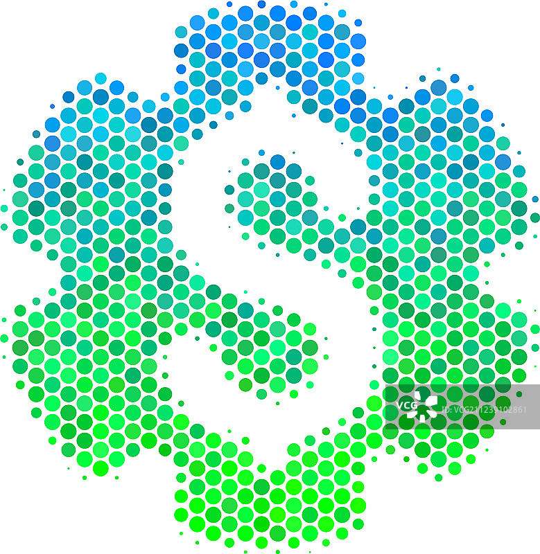 蓝绿色调金融设置齿轮图标图片素材