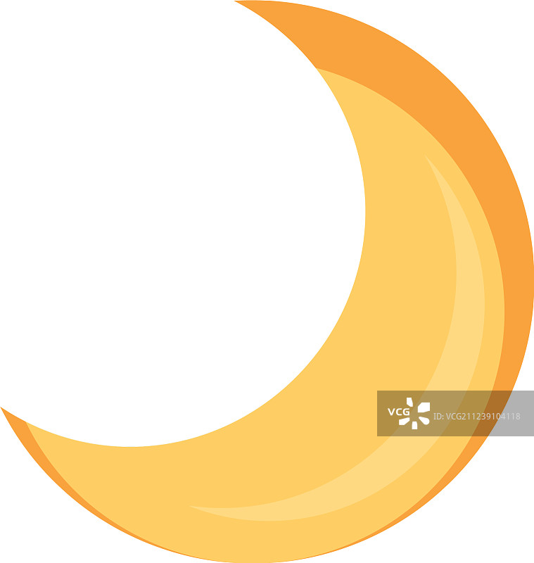 月亮四分之一弯卡通图片素材
