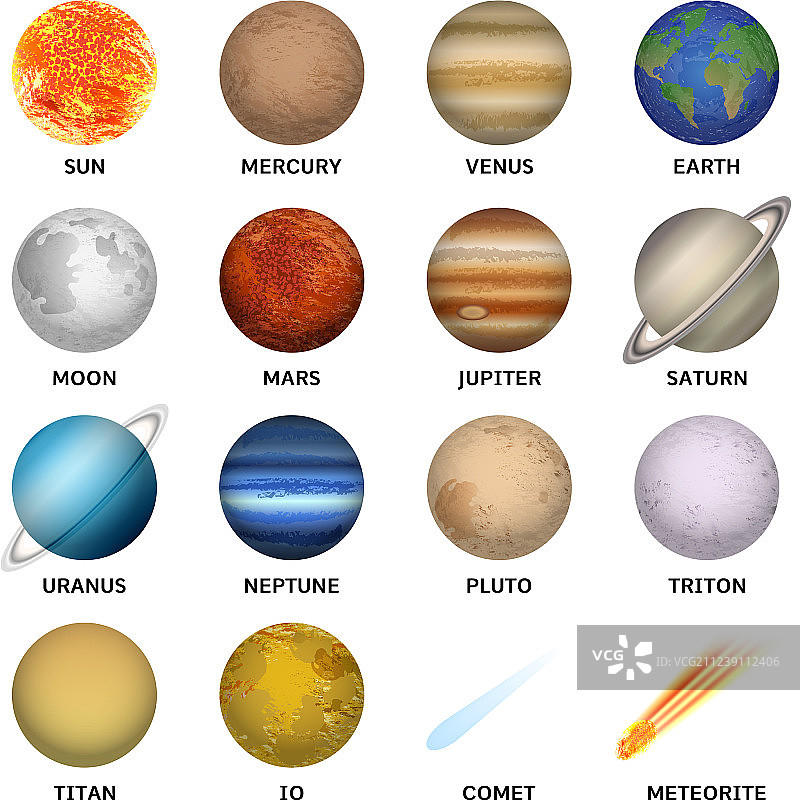 行星图标写实风格图片素材