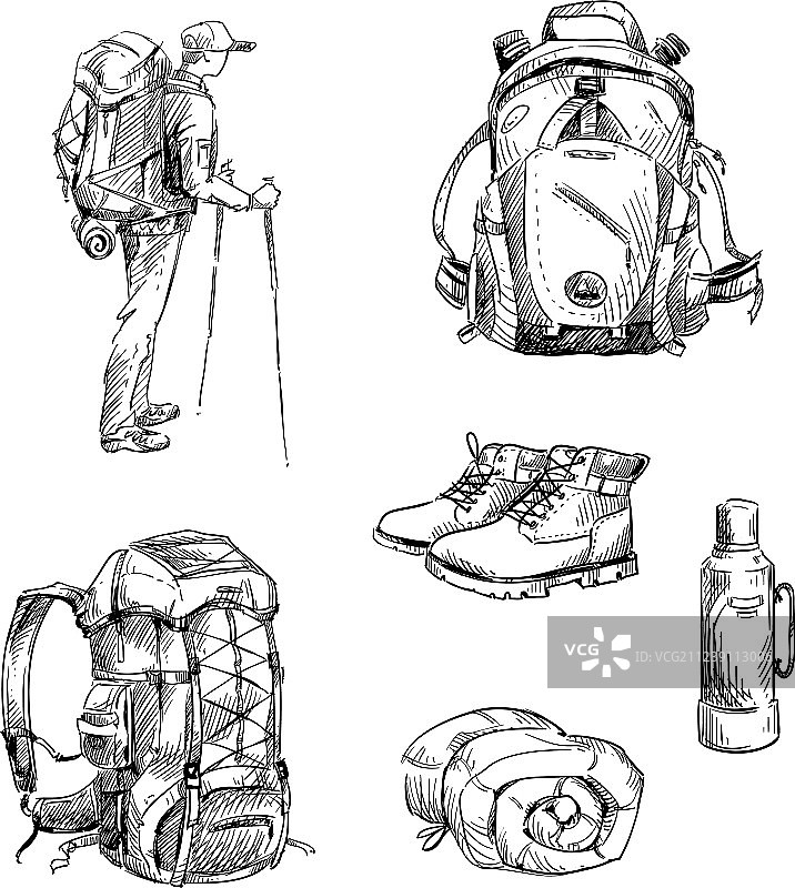 徒步旅行和露营图片素材