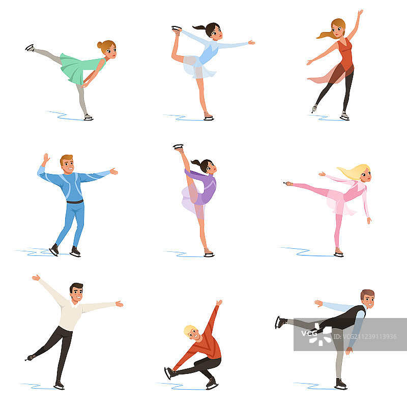 专业花样滑冰运动员图片素材