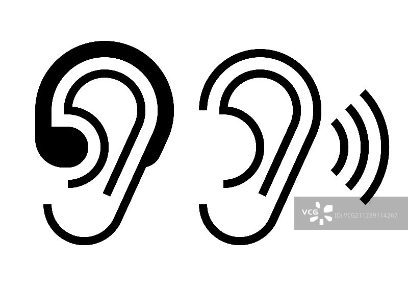 助听器和耳朵图标图片素材