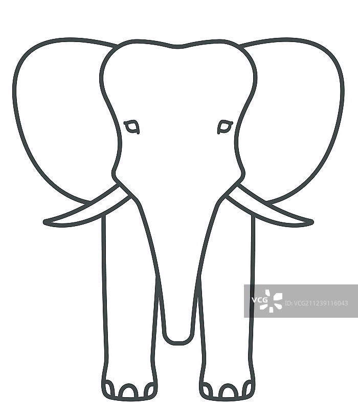 大象面部轮廓图标图片素材