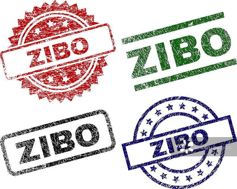 带划痕纹理的淄博印章图片素材