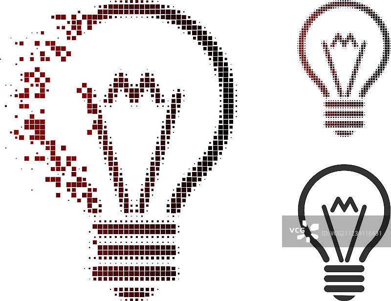 溶解点半色调灯泡图标图片素材