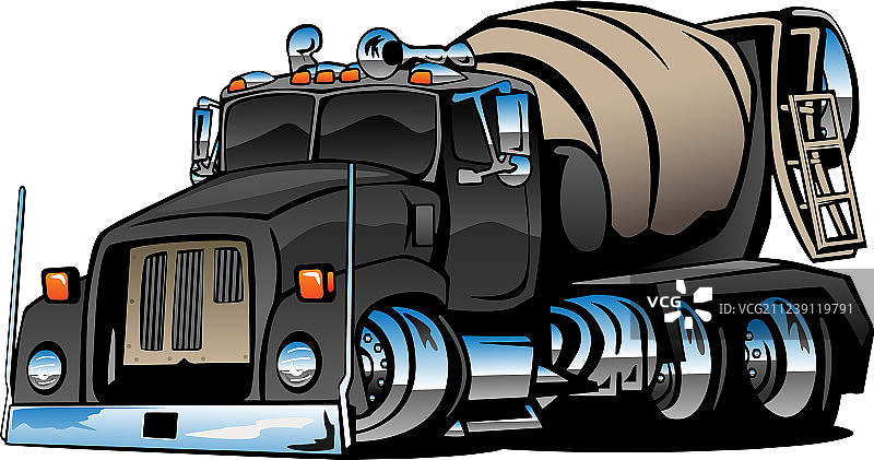 水泥搅拌车卡通图片素材