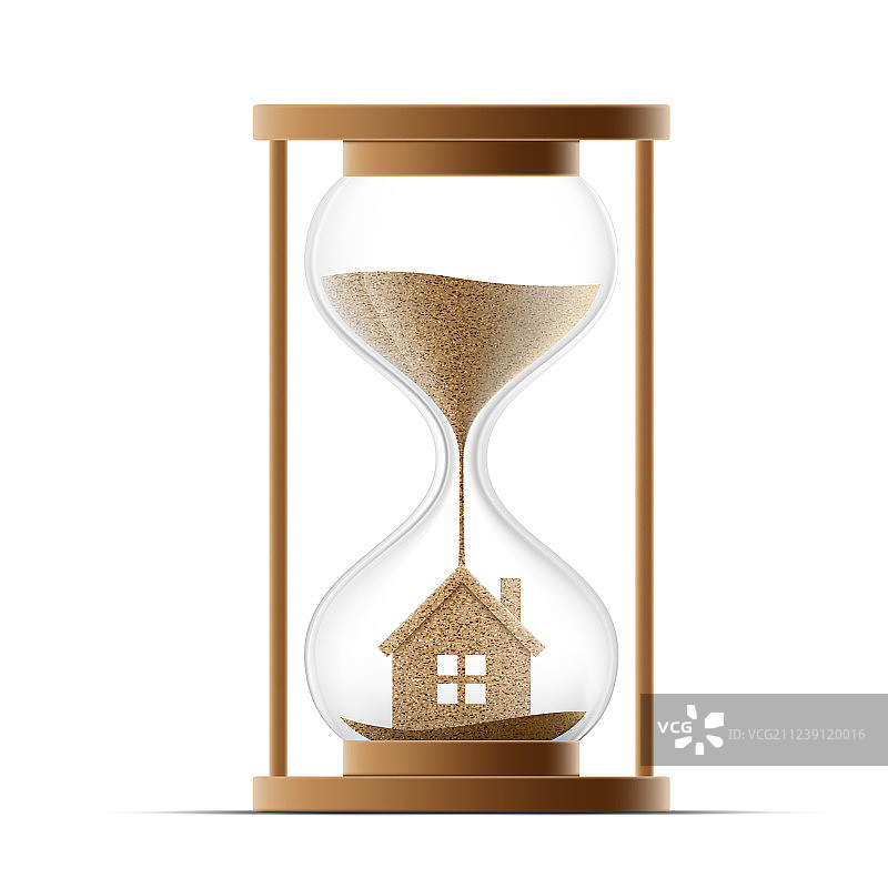 房屋建造的沙漏图片素材