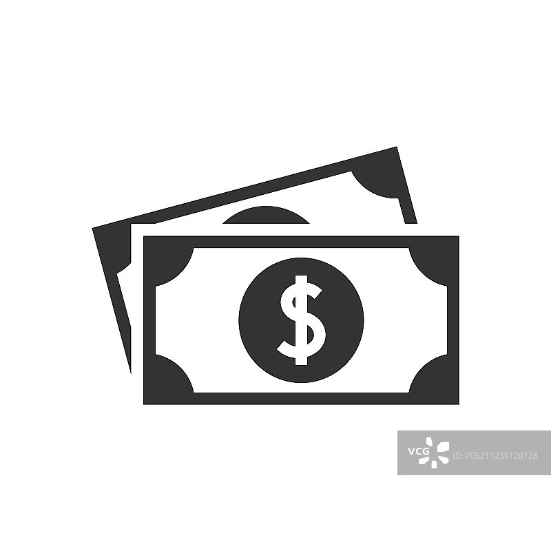 美元纸币黑色图标图片素材
