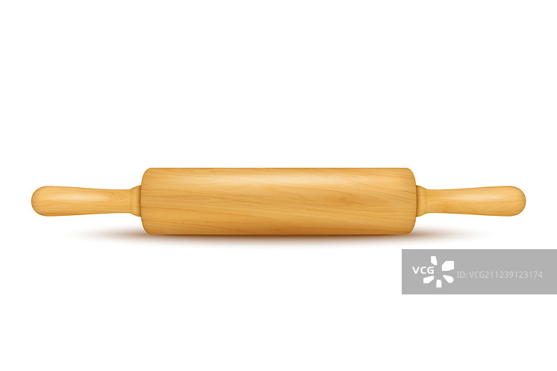 逼真的3D木制擀面杖图标图片素材