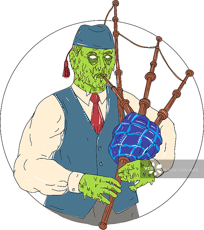 吹奏风笛的僵尸图片素材