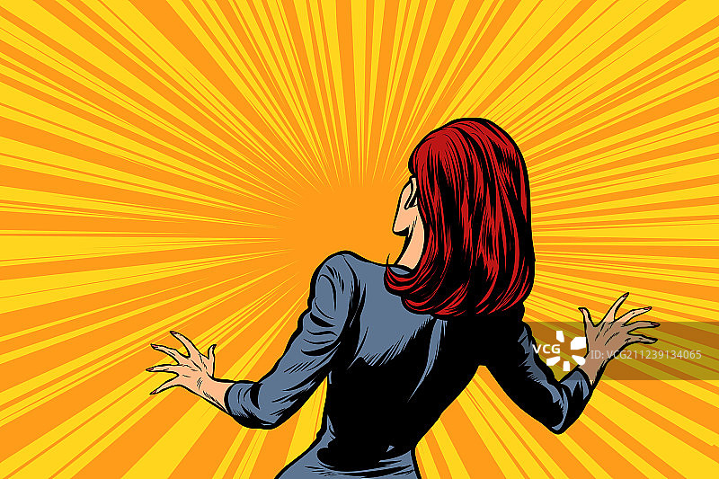 受惊女人的背部反应图片素材