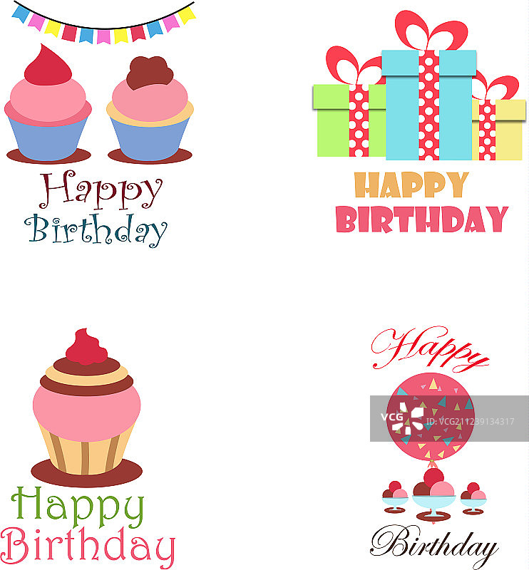 生日logo设计合集图片素材