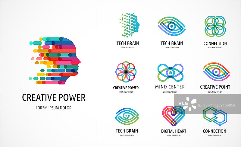 大脑创意想法学习设计图标图片素材
