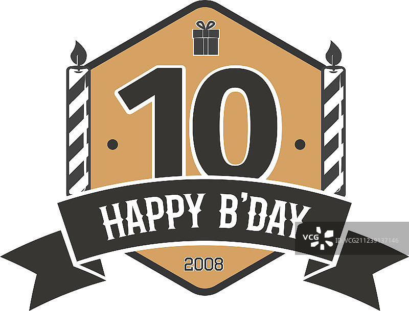 十周年复古标志，10年图片素材